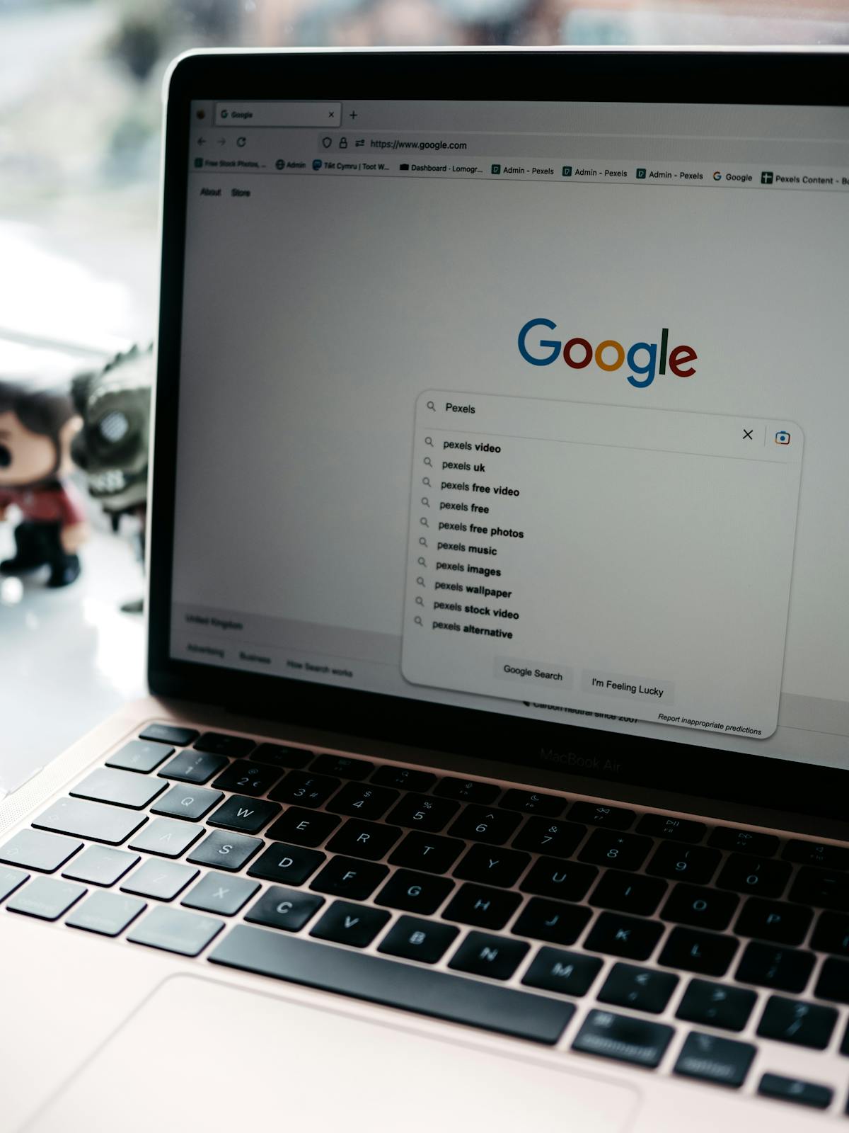 Google search engine results page on laptop